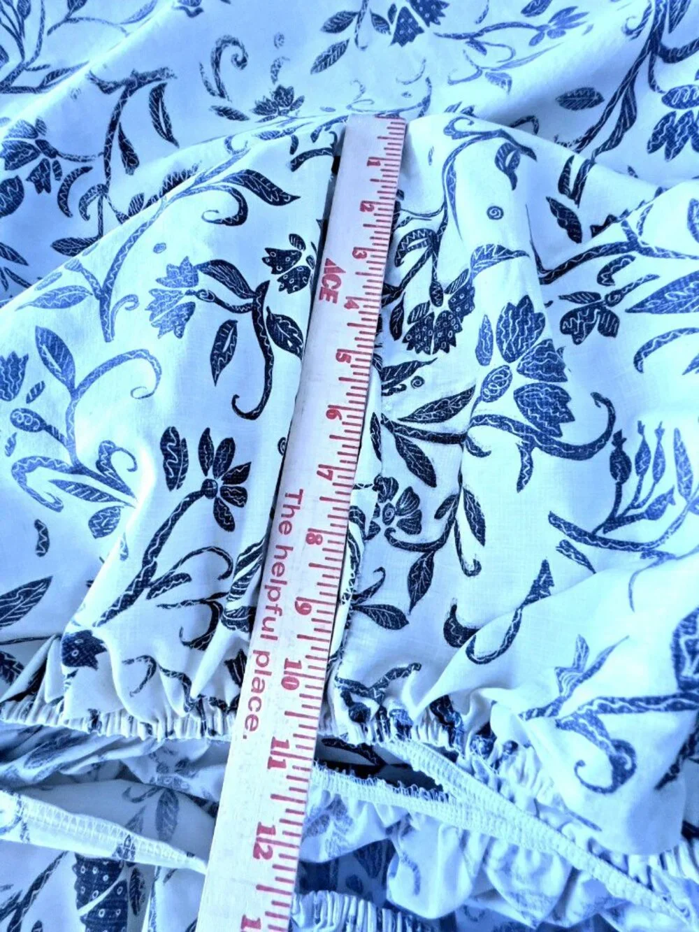 Collier Campbell KING Fitted Sheet 100% Combed Cotton Stencil Flower Made in USA